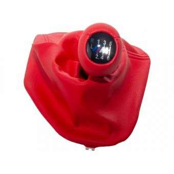 Topuzlu Vites Körüğü E39 -6 İleri- Man.Şanz; Kırmızı Suni Deri Işıklı -///M-